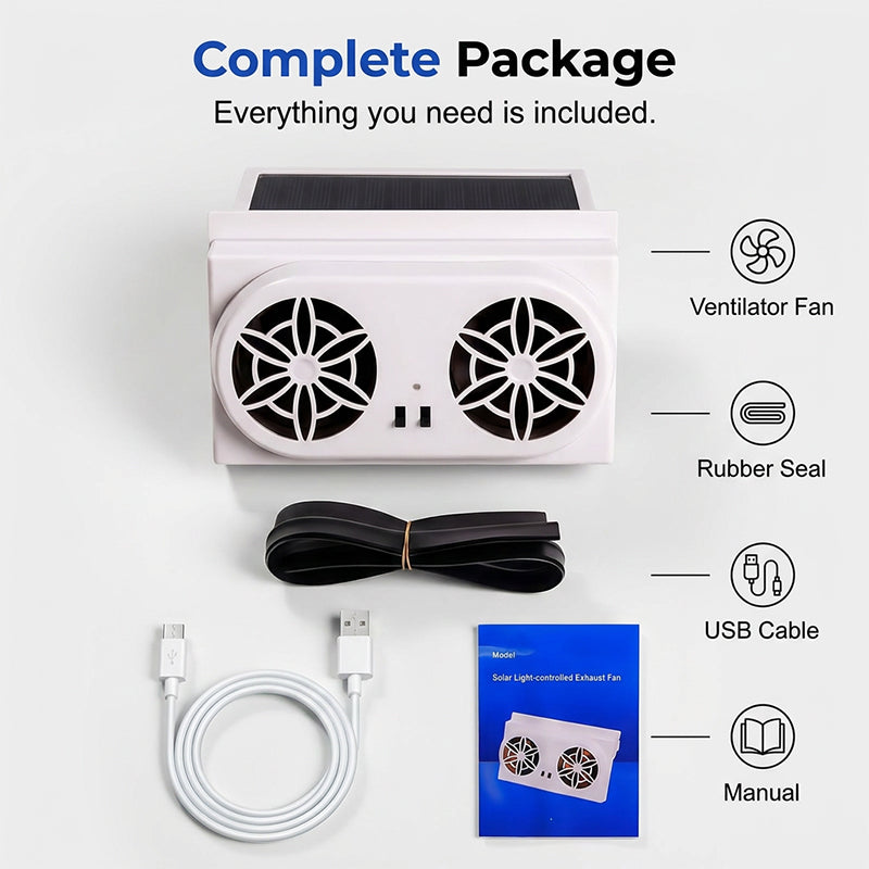 Solar Powered Car Ventilator Fan