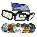 Solar 3-Heads Wall Light With Sensor Lighting Function