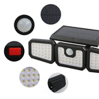 Solar 3-Heads Wall Light With Sensor Lighting Function