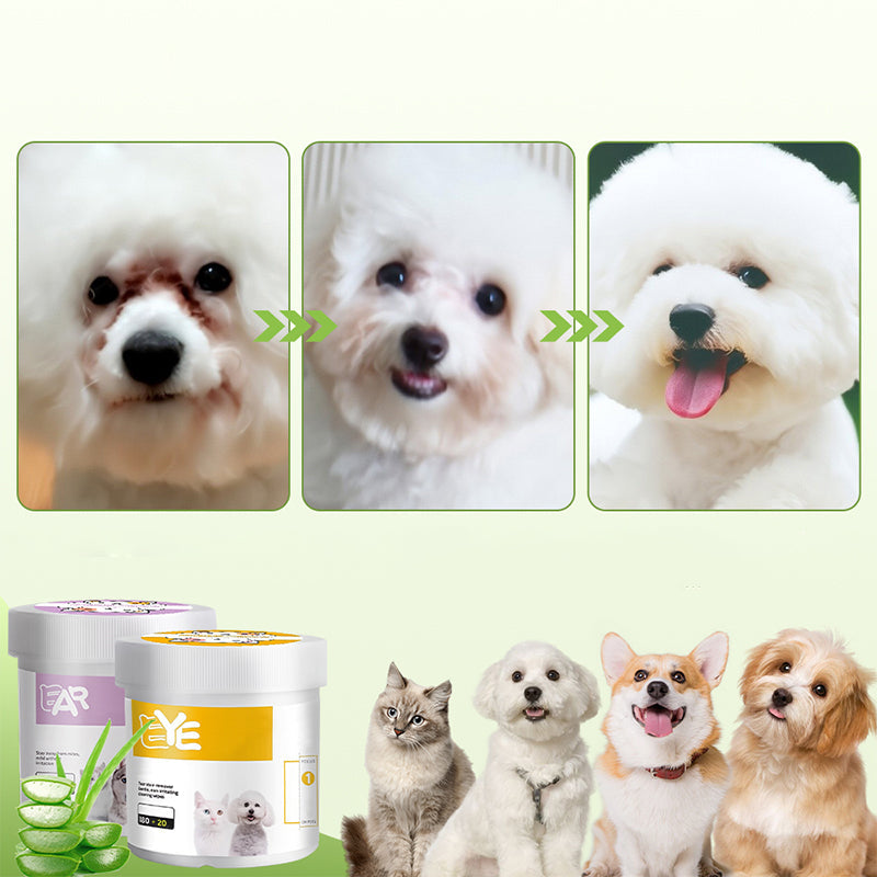 Natural Plant-Based Cleaning Wipes for Pet Eyes and Ears