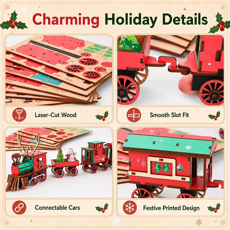 📢📢 50% Off!! 🥳 💞 Over 50,000 Sold! ⚡🚂 Holiday-Themed DIY Train Puzzle