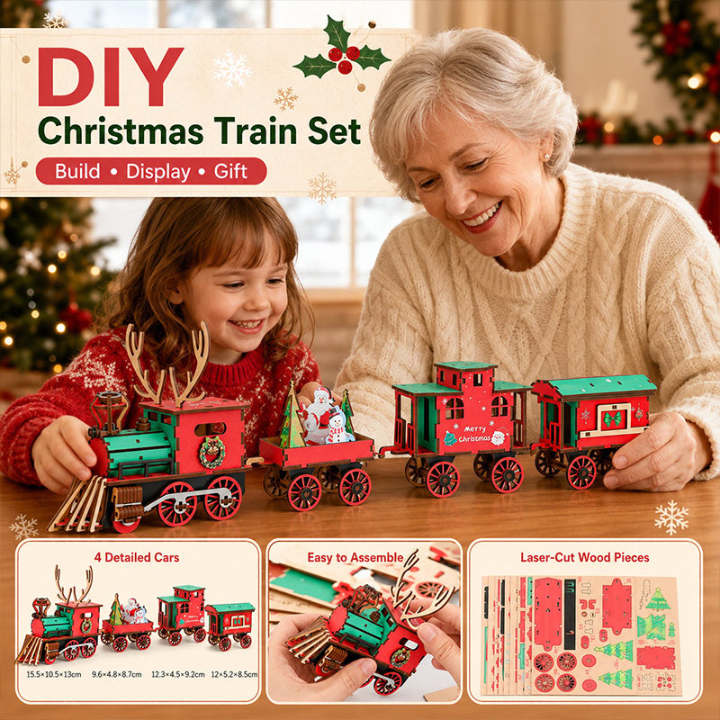 📢📢 50% Off!! 🥳 💞 Over 50,000 Sold! ⚡🚂 Holiday-Themed DIY Train Puzzle