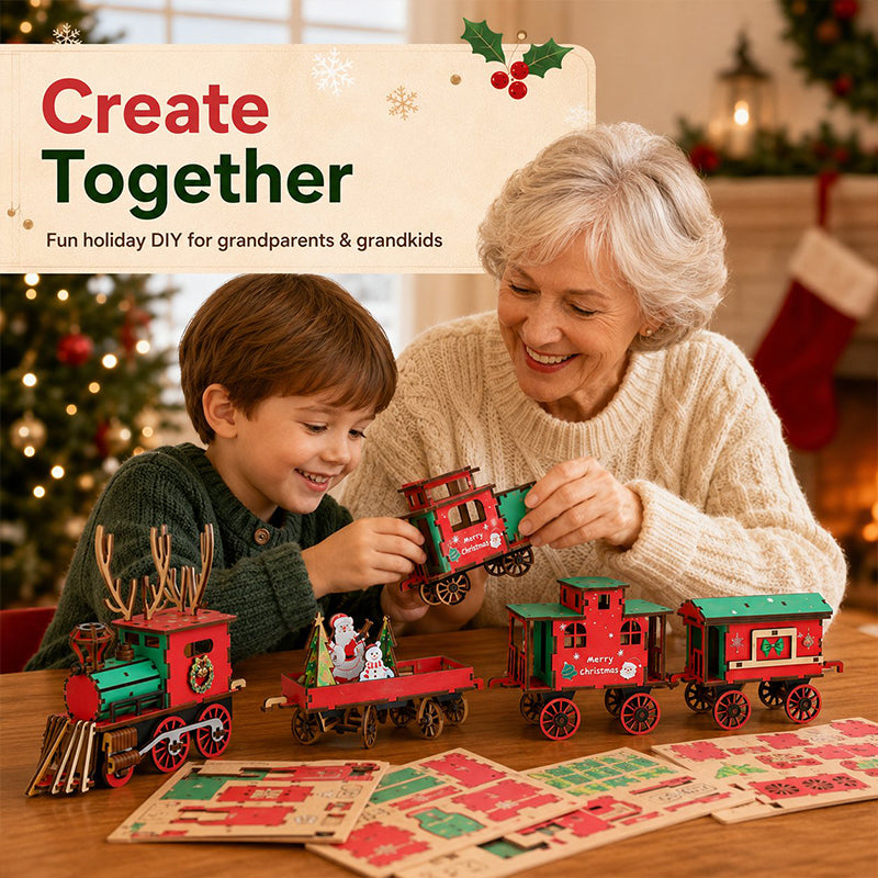 📢📢 50% Off!! 🥳 💞 Over 50,000 Sold! ⚡🚂 Holiday-Themed DIY Train Puzzle