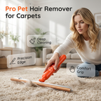 Long-Handled Pet Hair Remover for Carpets