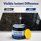 Glass Stove Cleaner Paste 80g with Sponge Burnt Stain Remover