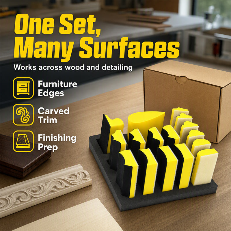 16-Piece Multi-Shape Sanding Block Set